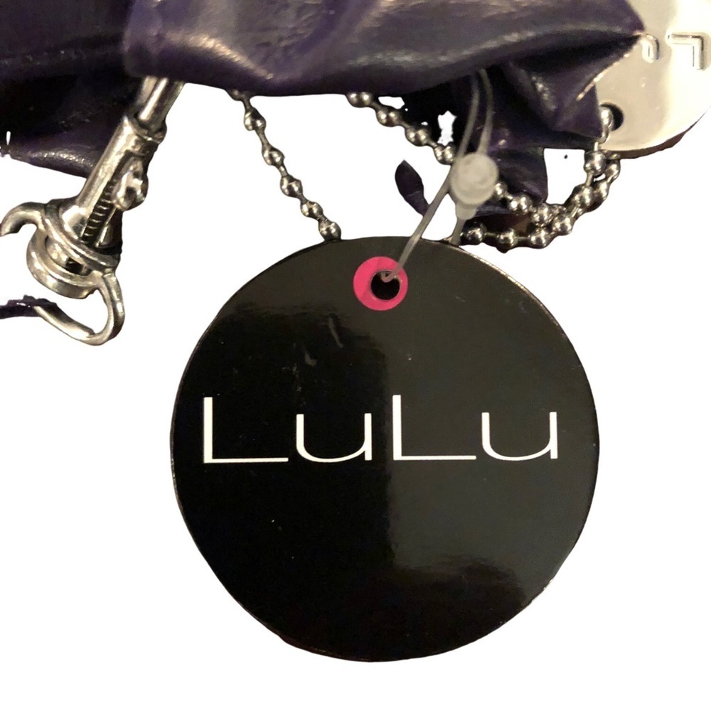 Lulu NYC Vegan Wristlet Fully Lined with Ruffled Edge/Wrist Strap- NWT, Purple - Picture 8 of 9